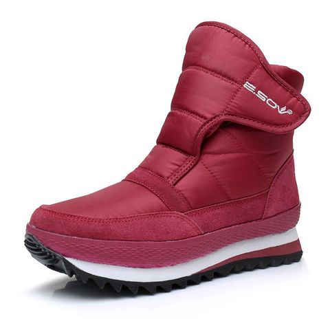 Shoes women boots 2022 fashion solid non-slip waterproof winter boots women shoes warm plush snow boots hook&loop ankle boots ► Photo 1/6