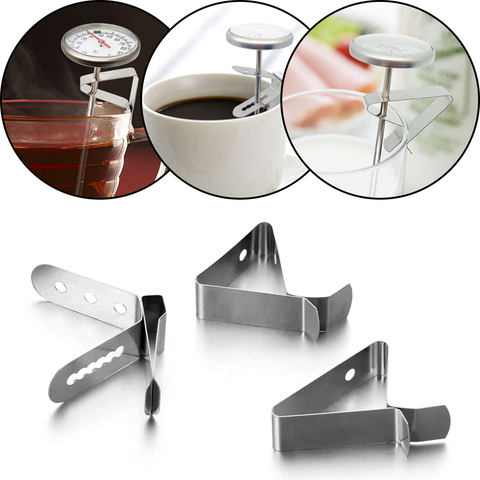 2pcs Stainless Steel Thermometer Barbeque Harmless Probe Clip Holder Coffee Cup Clip Kitchen Restaurant Nontoxic Heat-Resisting ► Photo 1/6