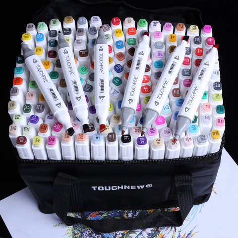 30/40/60/80pcs Twin Tip Marker Alcohol Brush Pen Sketch Mark Pen Art Supplies 