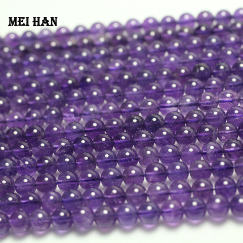 Wholesale natural (1 strand) 6mm Brazil A+ Amethystt quartz violet transparent quartz smooth round loose beads for jewelry DIY ► Photo 1/1