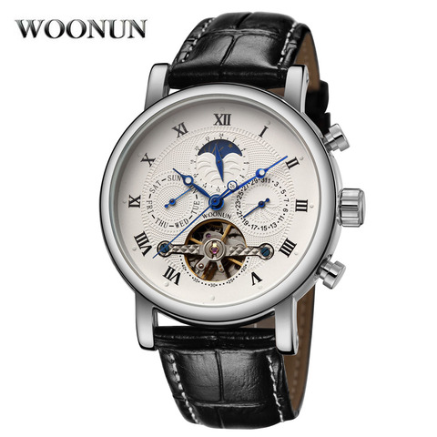 New Men's Watches Tourbillon Men Watches Leather Band Automatic Mechanical Watches Fashion Casual Man Watch Reloje Hombre ► Photo 1/6