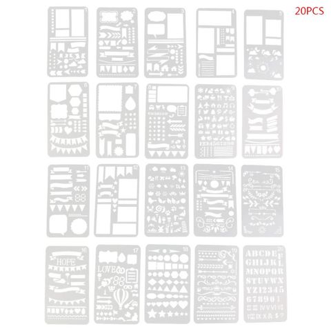 24Pcs Drawing Template Stencils Journal Notebook Diary Scrapbooking A5 DIY Stationery School Office Supplies ► Photo 1/6