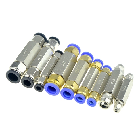 Pneumatic Check Valve 6mm 8mm 10mm 1/4 OD Hose One Way Valve Air Gas Single Way Brass Valve Air Compressor Pipe Fitting Adapter ► Photo 1/6