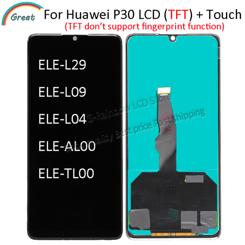 TFT For Huawei P30 LCD Touch Screen Digitizer Assembly Replacement for Huawei P30 LCD ELE-L29 ELE-L09 ELE-AL00 Display ► Photo 1/6