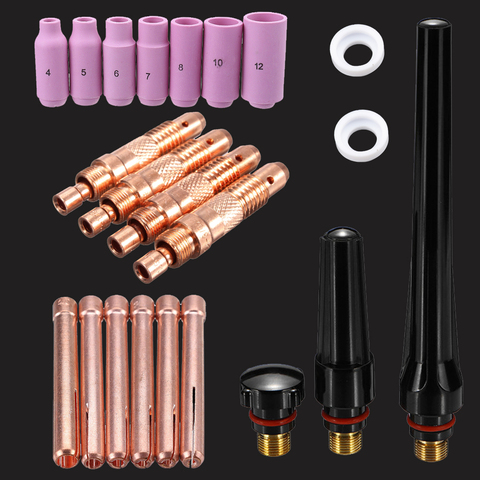 Tig torch kit collet body back cap  for WP17 WP18 WP26 alumina cup insulator tig welding accessories ► Photo 1/5