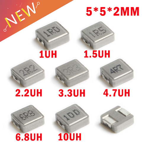 10pcs SMD Power Inductors 0520 1UH 2.2UH 3.3UH 4.7UH 6.8UH 10UH Chip Inductor 0520 5*5*2 1R0 2R2 3R3 4R7 6R8 100 Hot New 5x5x2 ► Photo 1/6