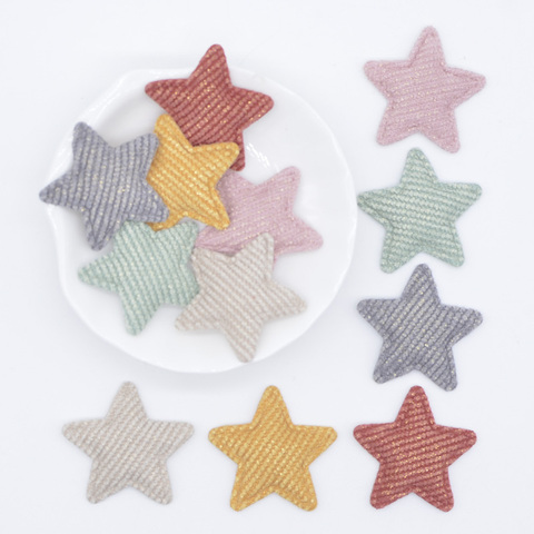 50Pcs/lot 33mm Padded Glitter Cloth Star Applique for DIY Hat Gloves Clothes Leggings Fabric Sewing Headwear Decor Patches L77 ► Photo 1/4