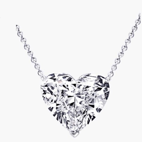 Luxury 100% 925 Sterling Silver Heart Necklace Fine Jewelry 4ct White Sapphire Heart Pendant Necklace for Women Anniversary Gift ► Photo 1/5