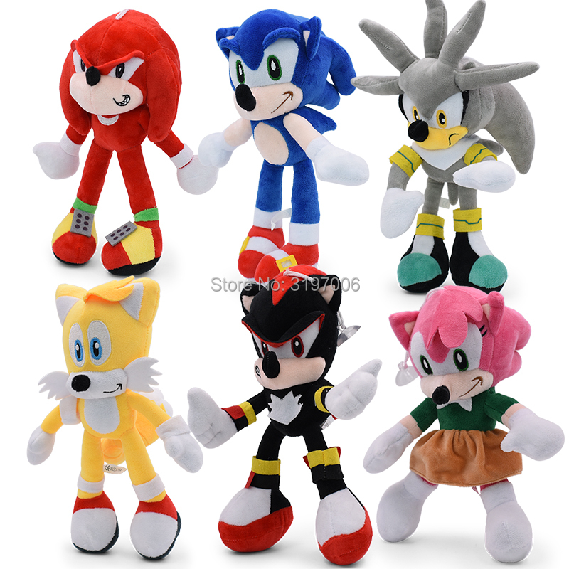 Sonic The Hedgehog, Tails, Shadow, Amy Rose, Knuckles (5 Plush Set