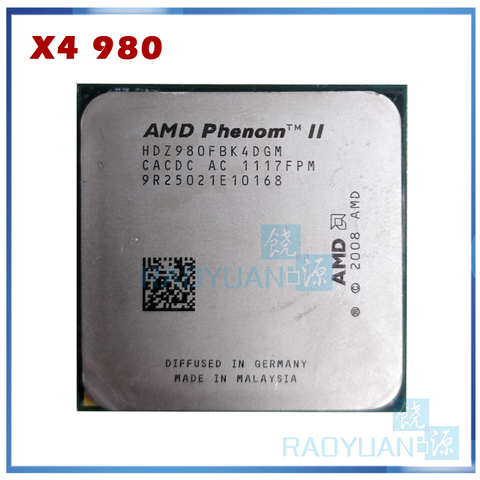 AMD Phenom II X4 980 3.7 GHz Quad-Core CPU Processor HDZ980FBK4DGM Socket AM3 ► Photo 1/1