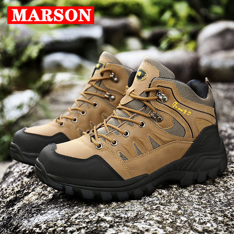 MARSON Men Boots Outdoor Hiking Sneakers Male Light Waterproof Clmbing Mountains Shoes Big Size 39-47 Non-Slip Casual Men Shoes ► Photo 1/6