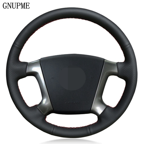 DIY Hand-stitched Black Genuine Leather Car Steering Wheel Cover for Chevrolet Epica 2006 2007 2008 2009 2010 2011 2012 2013 ► Photo 1/6