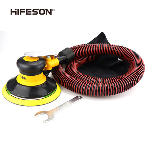 Air Sander Polisher with Vacuuming 6'' 150mm Car Paint Care Tool Polishing Random Orbital Palm Hard & Soft Brush M8 Threaded ► Photo 1/6