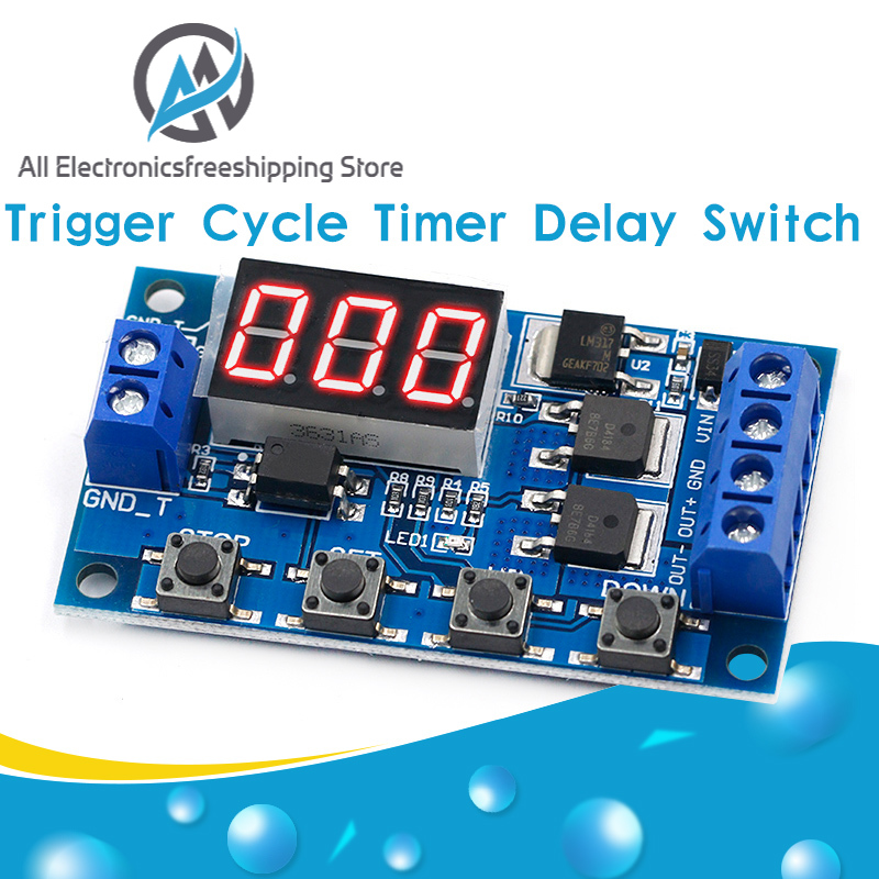 Digital DC12V Dual LED Cycle Timing Delay Timer Relay Module Switch New 