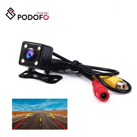 Podofo 4 Led Lamps Reverse Camera Night Vision HD Car Rear View Camera Wide View Angle Reverse Parking Assistance Backup Cameras ► Photo 1/6