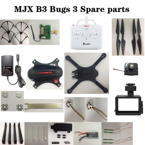 MJX B3 Bugs 3 2.4G RC Quadcopter spare parts body shell motor receiving board esc blades frame landing etc ► Photo 1/2