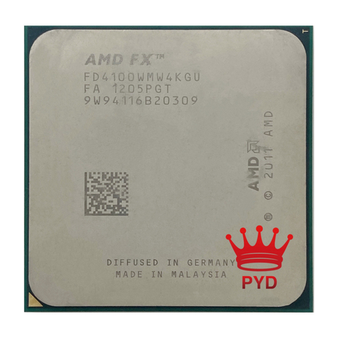 AMD FX-Series FX 4100 Quad-Core FX4100 3.6GHz CPU Processor FD4100WMW4KGU Desktop Socket AM3+ ► Photo 1/1