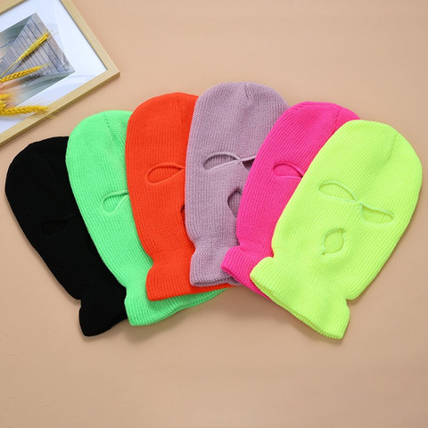 Buy Online Ski Mask Knitted Face Cover Winter Balaclava Full Face Mask For Winter Outdoor Sports Cs Winter Three 3 Hole Balaclava Knit Hat Alitools