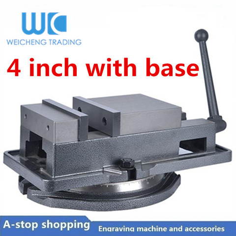 Milling machine heavy duty CNC precision vise 4 inch T tooth machining center special angle fixed vise with rotating base ► Photo 1/4