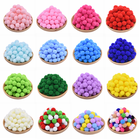 100Pcs 15/20/25mm Fluffy Soft Pompom Balls Handmade Kids Toys Wedding Decoration DIY Pom Poms Felt Ball Sewing Craft Supplies 8z ► Photo 1/6