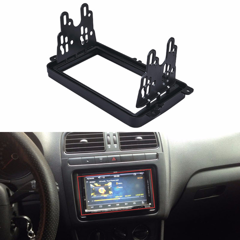 SPEEDWOW 2 Din Panel Frame Radio DVD Stereo Panel Dash Mount Trim Kit For Touran Caddy Passat Golf Tiguan T5 Multivan 2009 ► Photo 1/5