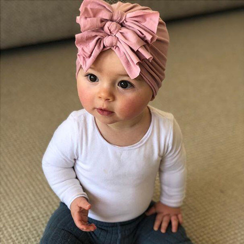 Baby Toddler Girl Kid Bowknot Turban Wrap Headband Hair Band Headwrap Headdress
