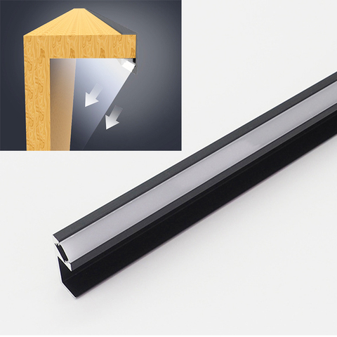 LED Cabinet shelf light strip Front Oblique lighting 18mm wide board Aluminum splint light for display bookcase sideboard Locker ► Photo 1/6