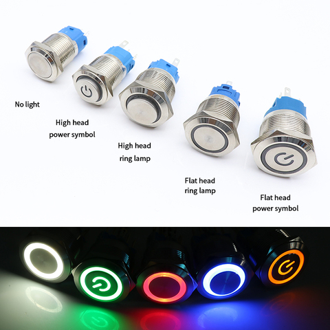 Switch Pushbutton Switches  Waterproof Switch Button 220v - 16/19/22mm  Metal Push - Aliexpress