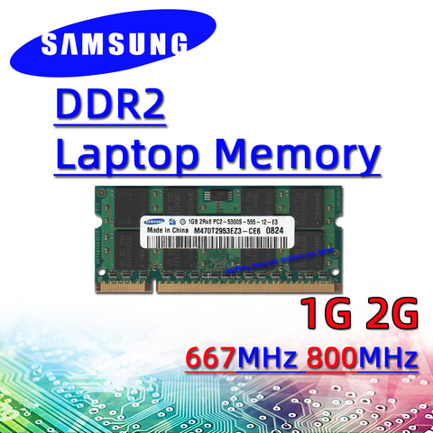 Samsung ddr2 1GB 2GB 667MHz 800MHz RAM Sodimm Laptop Memory pc2- 4GB 5300S 6400S ► Photo 1/1