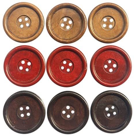 6/18pcs/pack 40mm Natural Wood Round Piping Wooden Buttons Coffee DIY Sewing Scrapbooking For Clothes Handmade 4 Holes ► Photo 1/5