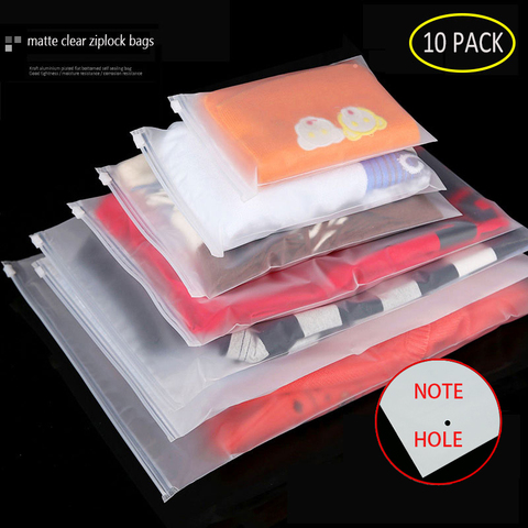 Matte Clear Plastic Storage Bag Ziplock Travel Bags Zip Lock Valve Slide Seal Packing Pouch For Cosmetic Clothing 10pcs/lot  ► Photo 1/1