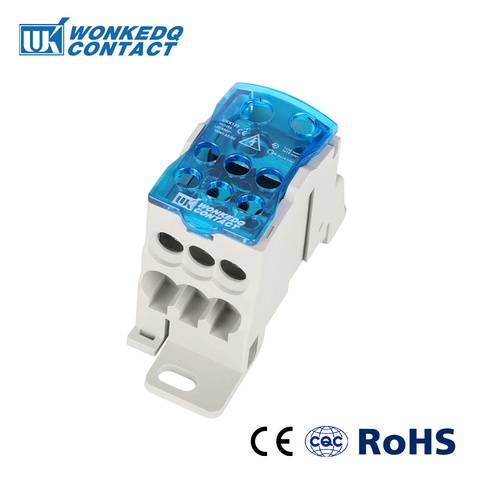 UKK125A Din Rail Terminal Blocks One in several out Power Distribution Box Universal Electric Wire Connector Junction Box ► Photo 1/6