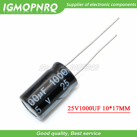 10PCS 25V1000UF 10*17mm 1000UF 25V 17*10 Aluminum electrolytic capacitor ► Photo 1/1