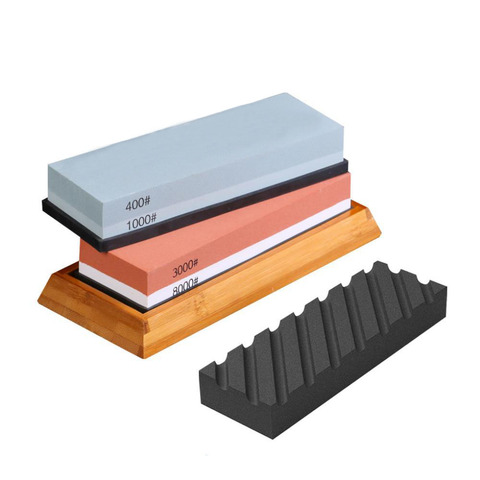 Kitchen Knives Sharpening Stones Set 400 8000 Grit Whetstone Kit with Flattener Knife Sharpner Waterstone Bar Grinding Stone ► Photo 1/6