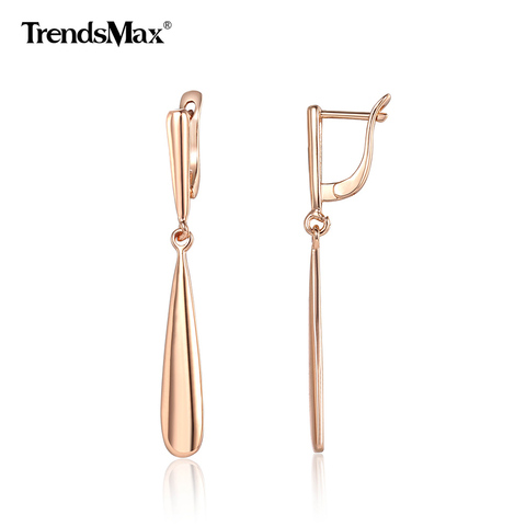 Bar Dangle Earrings For Women Girls 585 Rose Gold Fashion Vintage Faceted Long Drop Earrings Wedding & Engagement Jewelry GEM35 ► Photo 1/6