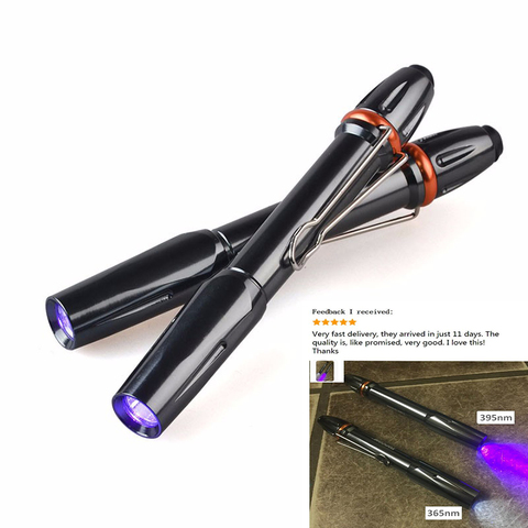 GM Mini 3W LED UV Penlight 395nm 365nm UV Pen Light Flashlight Ultraviolet Light for Glue Curing Money Detector With Pocket Clip ► Photo 1/6