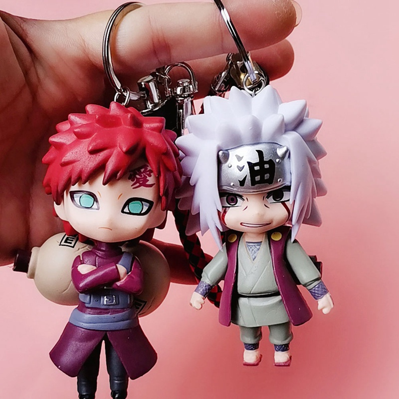 6pcs/set Naruto Shippuden Keychains Anime Keyring Pendant PVC Figure Toy Gift 