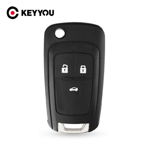 KEYYOU Durable 3 Buttons Remote Key Case For Chevrolet Cruze 2010 2011 Aveo Epica Impala Camar Flip Folding Key Fob HU100 Uncut ► Photo 1/6