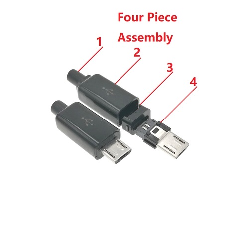 10pcs DIY Micro USB Type B Male 5pin Four Piece Assembly Connector Plug Socket ► Photo 1/4