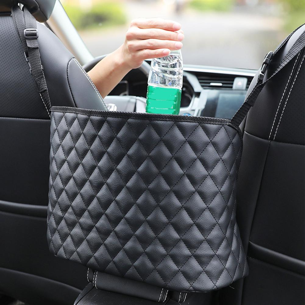 2Pcs Universal Car Net Pocket Handbag Organizer Seat Side Storage Mesh Net Bag