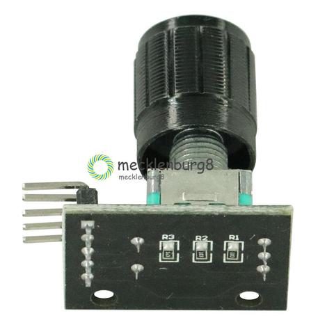 1PCS KY-040 360 Degrees Rotary Switch Encoder Module with 15x13.5 mm Potentiometer Half Shaft Hole Knob Caps for Arduino NEW ► Photo 1/4