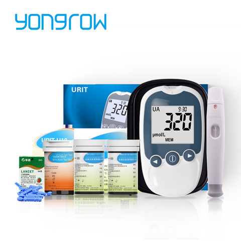 Yongrow medical 2in1 Uric Acid & Blood Glucose Meter for Diabetes Gout Tester Monitor with Device & Test Strip Health Care ► Photo 1/6