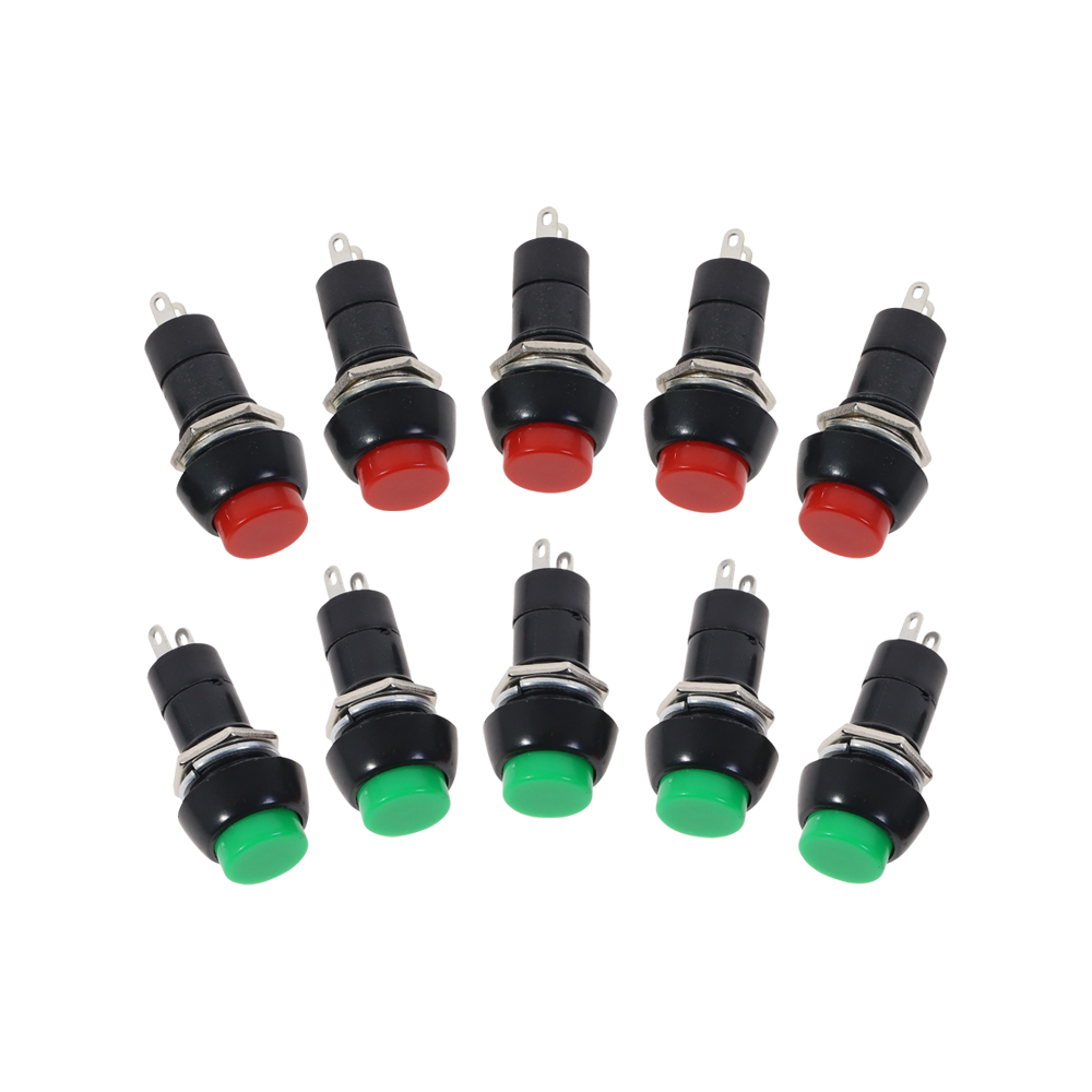 5pcs 12mm 250V 3A Red Push Button Switch PBS-11B No Self-Lock ON/OFF Lock 