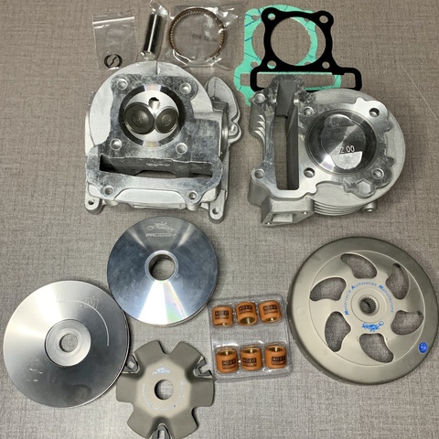 GY6-80 big bore kit 110cc for GY6-50 KYMCO SYM cylinder set piston size 52mm head with big valves clutch racing parts tuning ► Photo 1/6