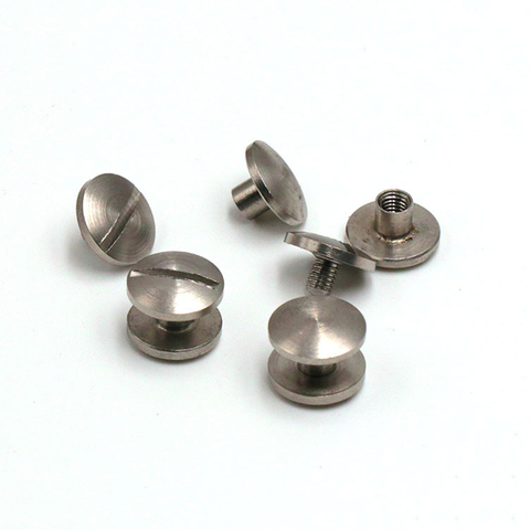 20pcs Stainless Steel Binding Chicago Screws Nail Stud Rivets For Photo Album Leather Craft Studs Belt Wallet Fasteners 10mm cap ► Photo 1/6