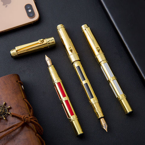 1Pcs Luxury quality 1168 Golden Business office Fountain Pen New Business High-end 0.5mm Nib Ink Pen Gift Pen ► Photo 1/6