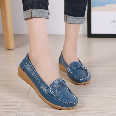 Women Genuine Leather Loafers Sheos Ballet Flats Ladies Shoes Female Spring Moccasins Casual Ballerina Shoes Women Sneakers ► Photo 1/6