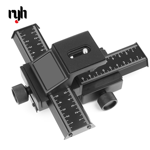 RYH 4 Way Macro Focusing Rail Slider for Canon Sony Nikon Pentax Close-Up Shooting Tripod Head with 1/4 Screw for DSLR Camera ► Photo 1/6