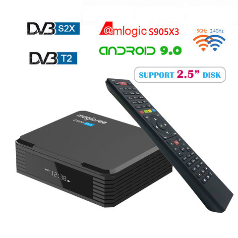 Magicsee c500 pro s905x3 android tv box digital satellite receiver DVB-S2X/S2 DVB T2 Android 4k tvbox for Europe/Asia ► Photo 1/6
