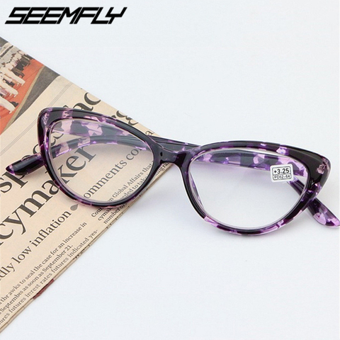 Seemfly Cat Eye Reading Glasses Women Eyeglasses Presbyopic 1.0 1.25 1.5 1.75 2.0 2.25 2.5 2.75 3.0 3.25 3.5 3.75 4 Men Eyewear ► Photo 1/6